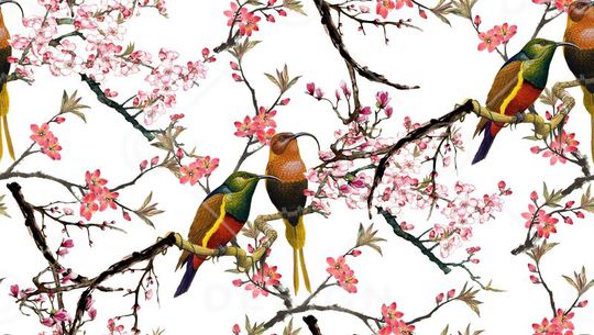 花鸟印花华亿平台图片