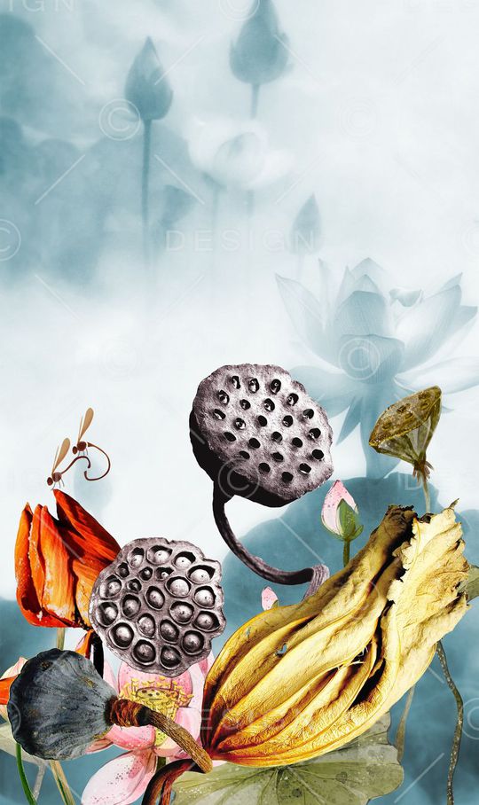 山水画印花华亿平台图片