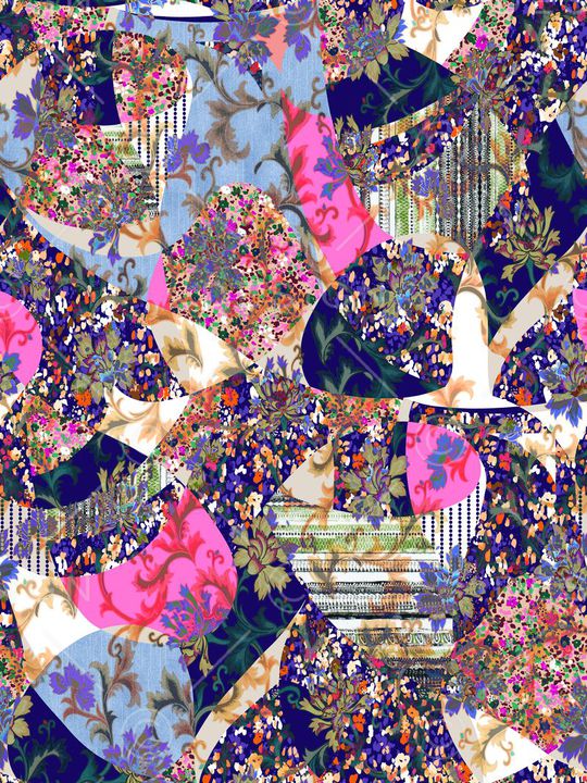 民族风组合图案印花华亿平台图片