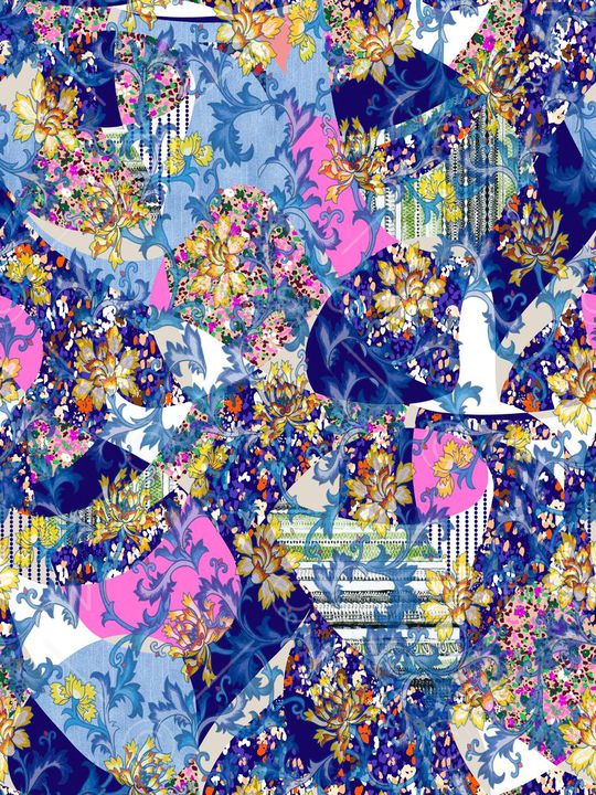 民族风组合图案印花华亿平台图片