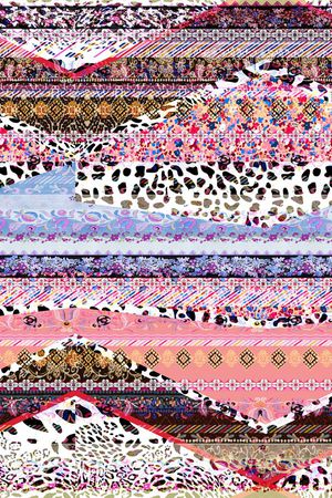 民族风组合图案印花华亿平台图片