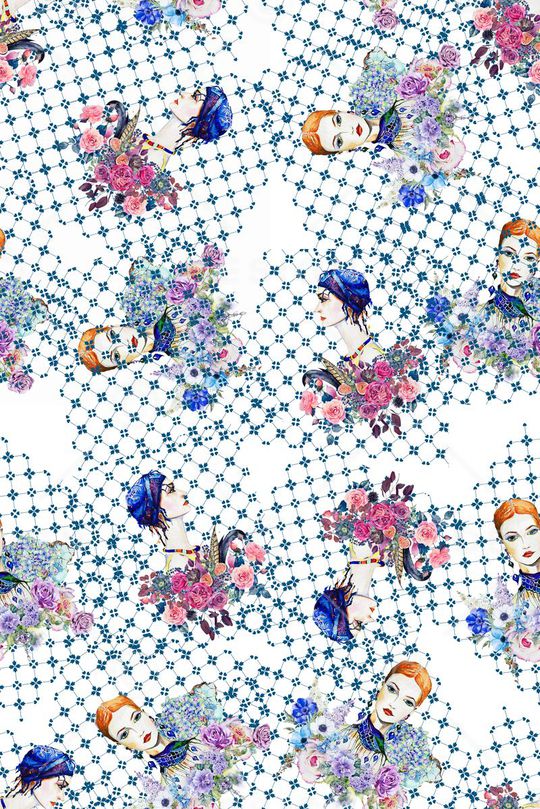 KEW-人物动物印花华亿平台图片