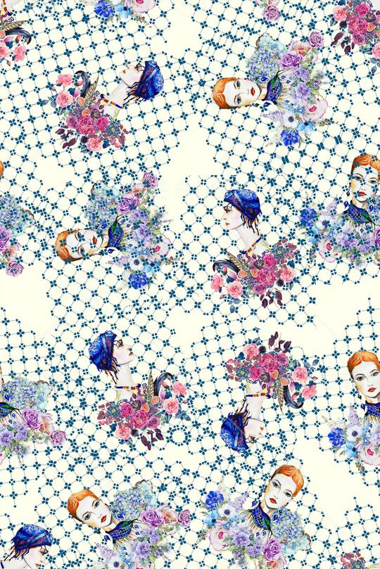 KEW-人物动物印花华亿平台图片