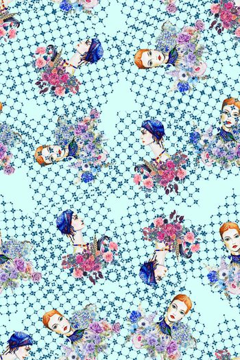 KEW-人物动物印花华亿平台图片