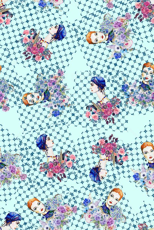 KEW-人物动物印花华亿平台图片