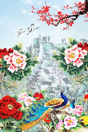 中国风印花华亿平台图片