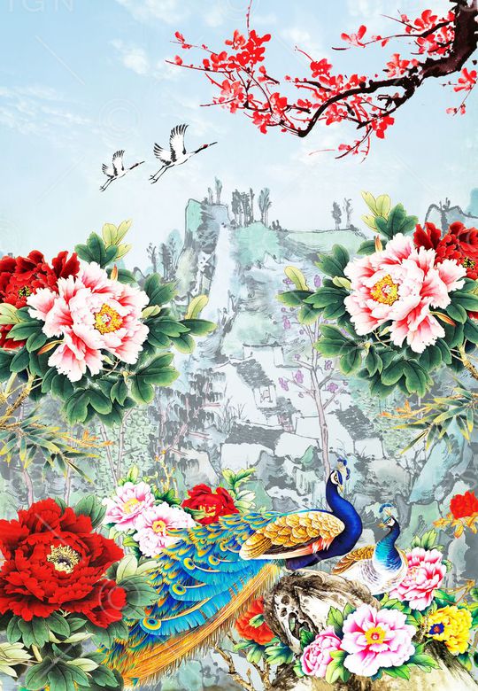 中国风印花华亿平台图片