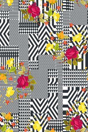 中国风绣花花卉印花华亿平台图片