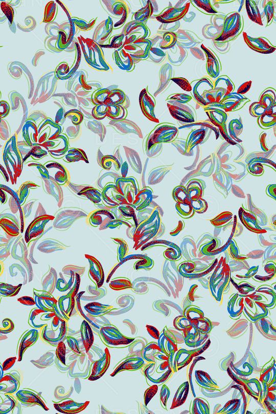 时尚抽象花卉印花华亿平台图片