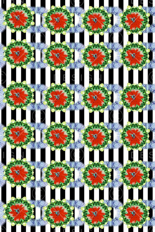 几何线条印花华亿平台图片