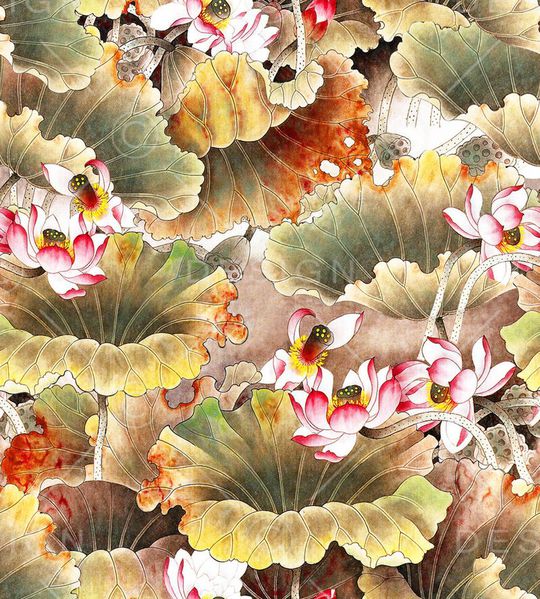 水墨印花华亿平台图片