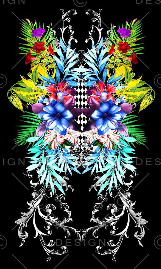 花卉印花华亿平台图片