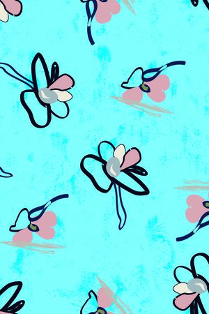 手绘花卉印花华亿平台图片