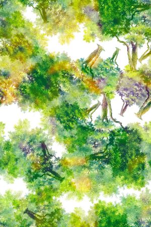 山水风景画印花华亿平台图片