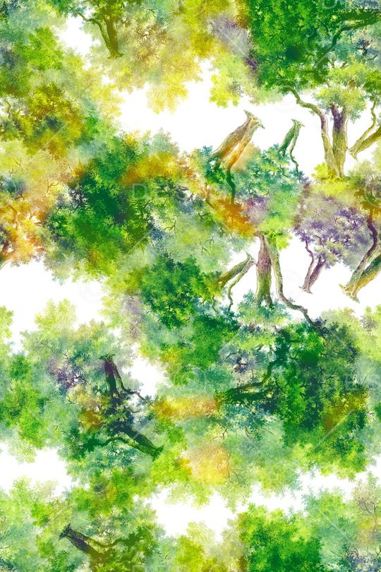 山水风景画印花华亿平台图片