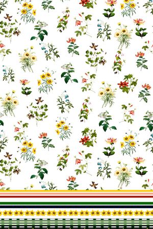 热带花卉印花华亿平台图片