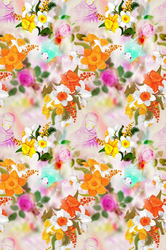 花卉印花华亿平台图片