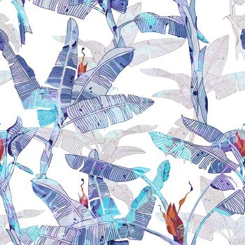 热带植物印花华亿平台图片