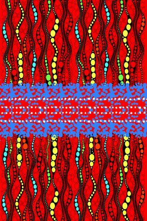 手绘抽象线条印花华亿平台图片