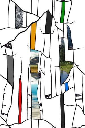 抽象肌理印花华亿平台图片