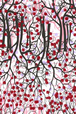 树林剪影印花华亿平台图片