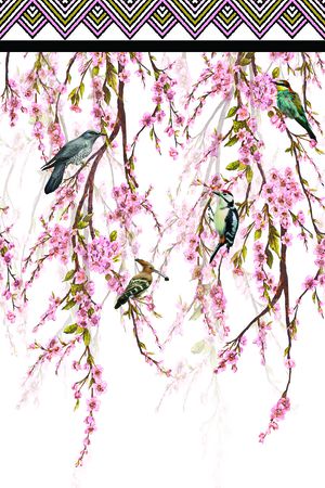 天堂鸟花印花华亿平台图片