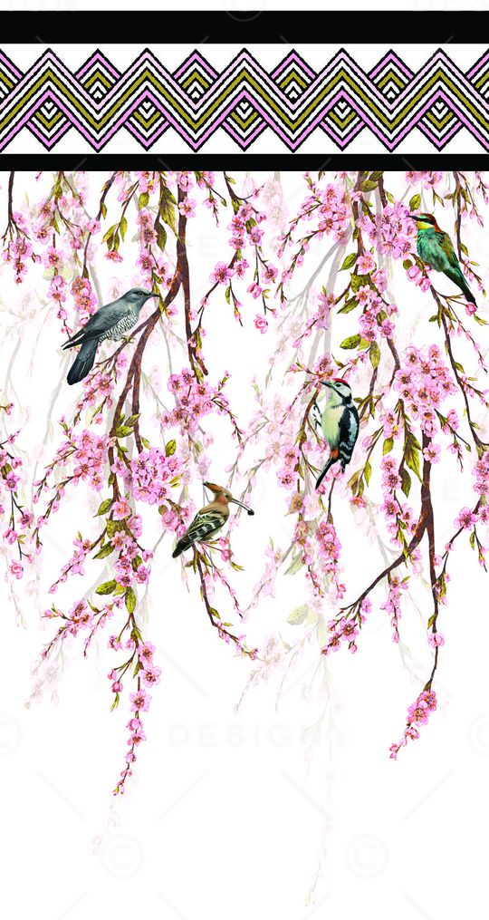 天堂鸟花印花华亿平台图片