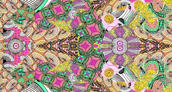 水墨花卉印花华亿平台图片