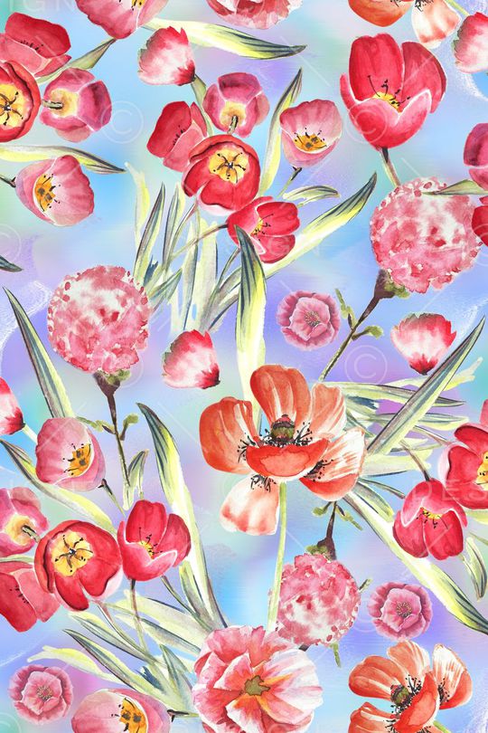 花卉印花华亿平台图片