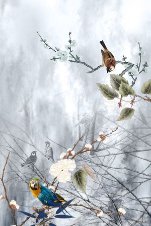 中国风印花华亿平台图片