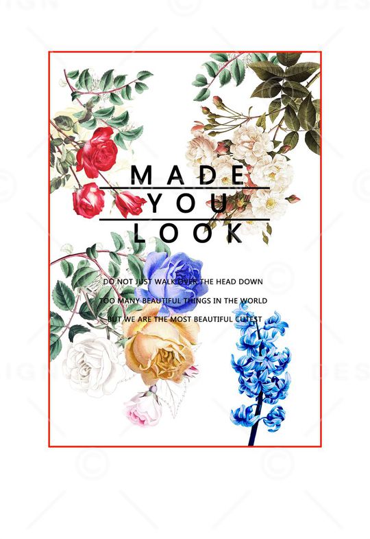 小清新花卉印花华亿平台图片