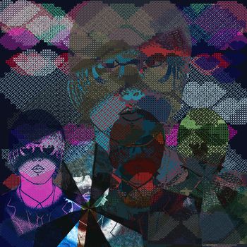 点阵结合波普手绘印花华亿平台图片