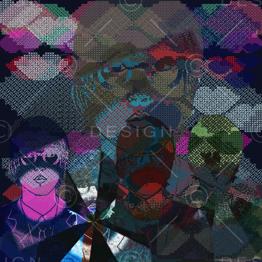 点阵结合波普手绘印花华亿平台图片