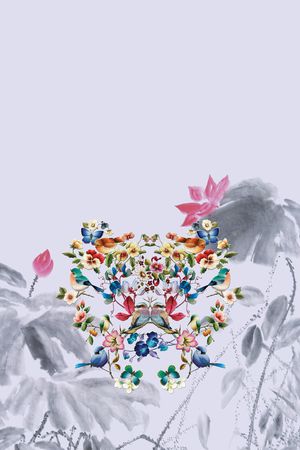 花鸟印花华亿平台图片