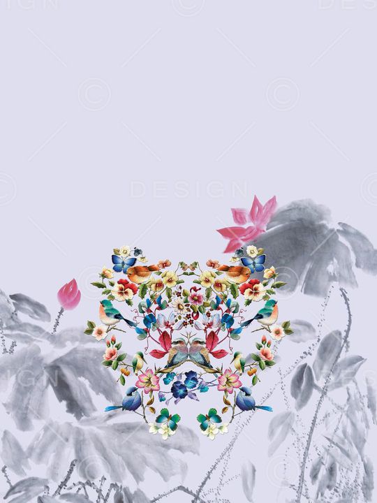 花鸟印花华亿平台图片