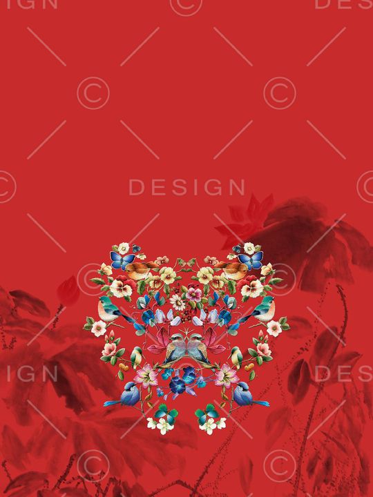 花鸟印花华亿平台图片