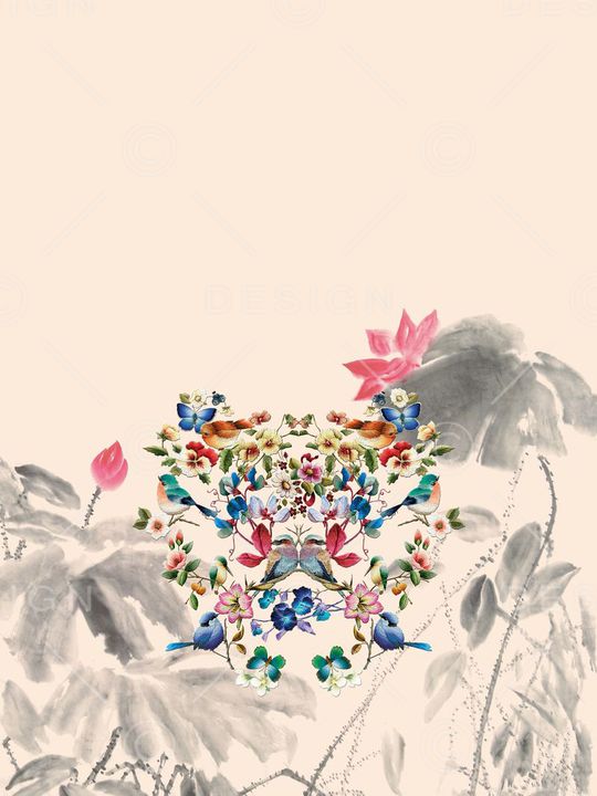 花鸟印花华亿平台图片