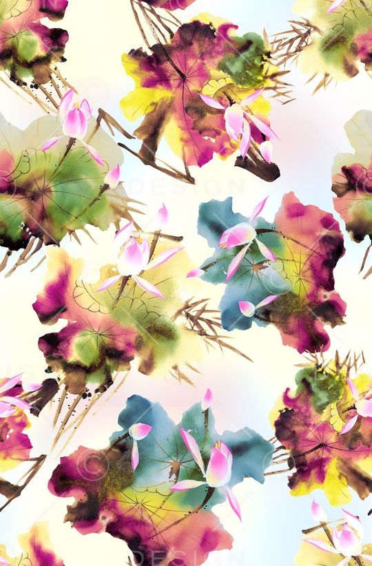 荷花印花华亿平台图片