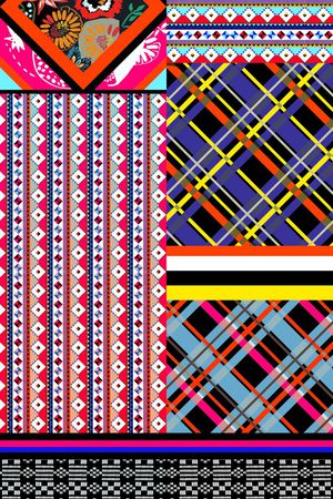 民族元素、几何、格子、条纹印花华亿平台图片