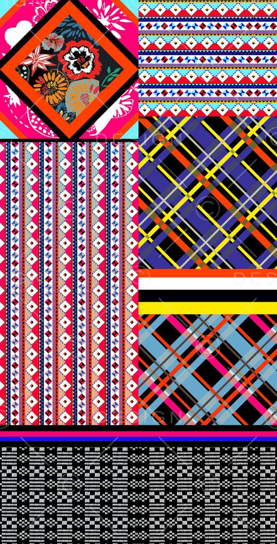民族元素、几何、格子、条纹印花华亿平台图片