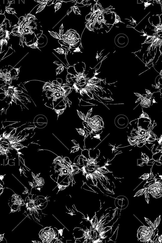 线描花卉印花华亿平台图片