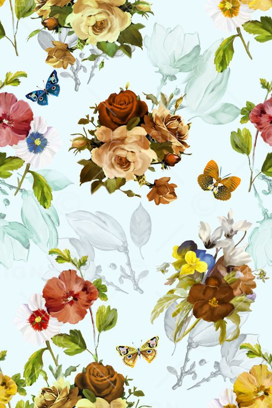 浪漫花卉印花华亿平台图片