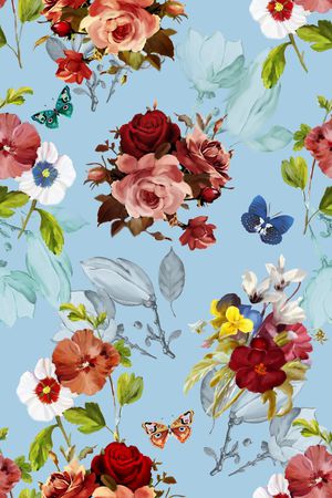 浪漫花卉印花华亿平台图片