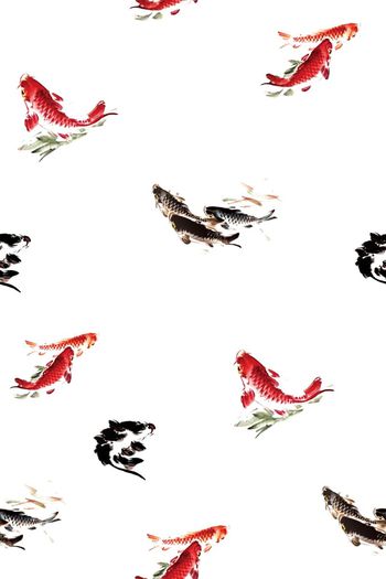 锦鲤印花华亿平台图片