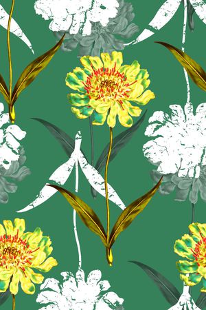 水彩花卉印花华亿平台图片