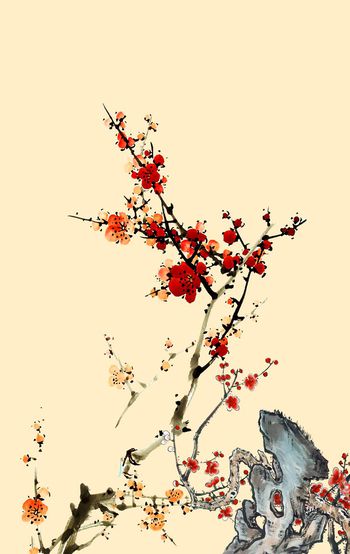 梅花印花华亿平台图片