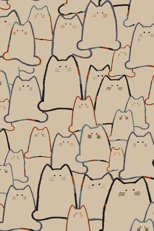 可爱小猫咪华亿平台印花华亿平台图片