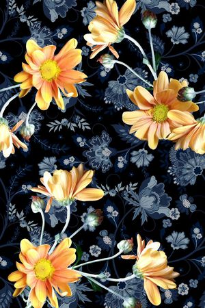 向日葵印花华亿平台图片