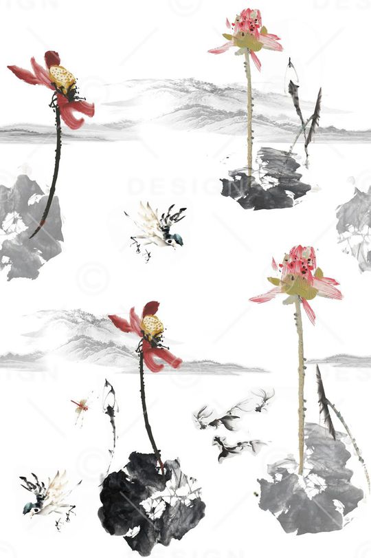 荷花印花华亿平台图片