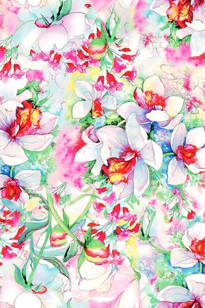 抽象大气花卉印花华亿平台图片